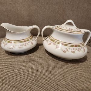 Vintage Bassett sugar and creamer porcelain set.